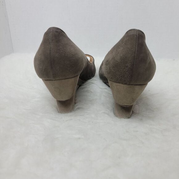 Christian Louboutin Brown Suede Wedge Sole Peep Toe Pumps Shoes Size 6 US - Picture 4 of 8